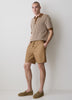 Striped Short-Sleeve Polo Sweater