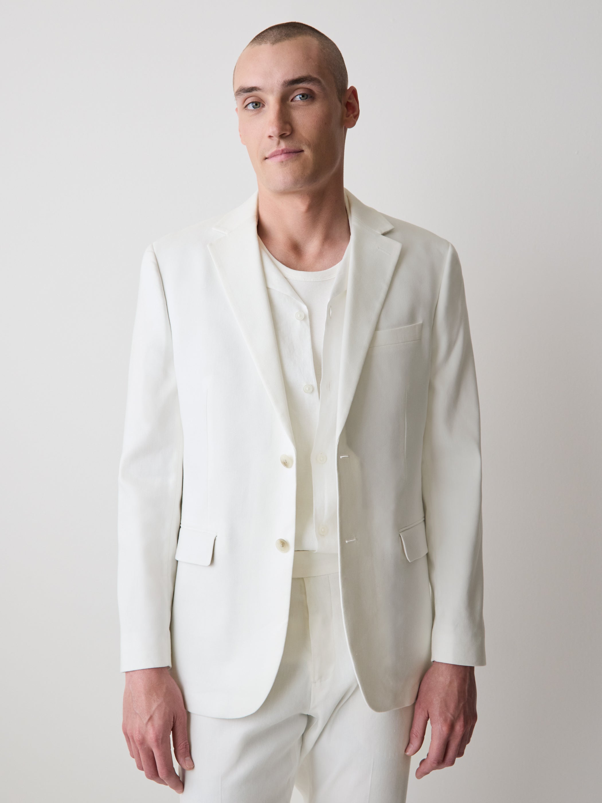 Woven Tailored Linen Blend Blazer