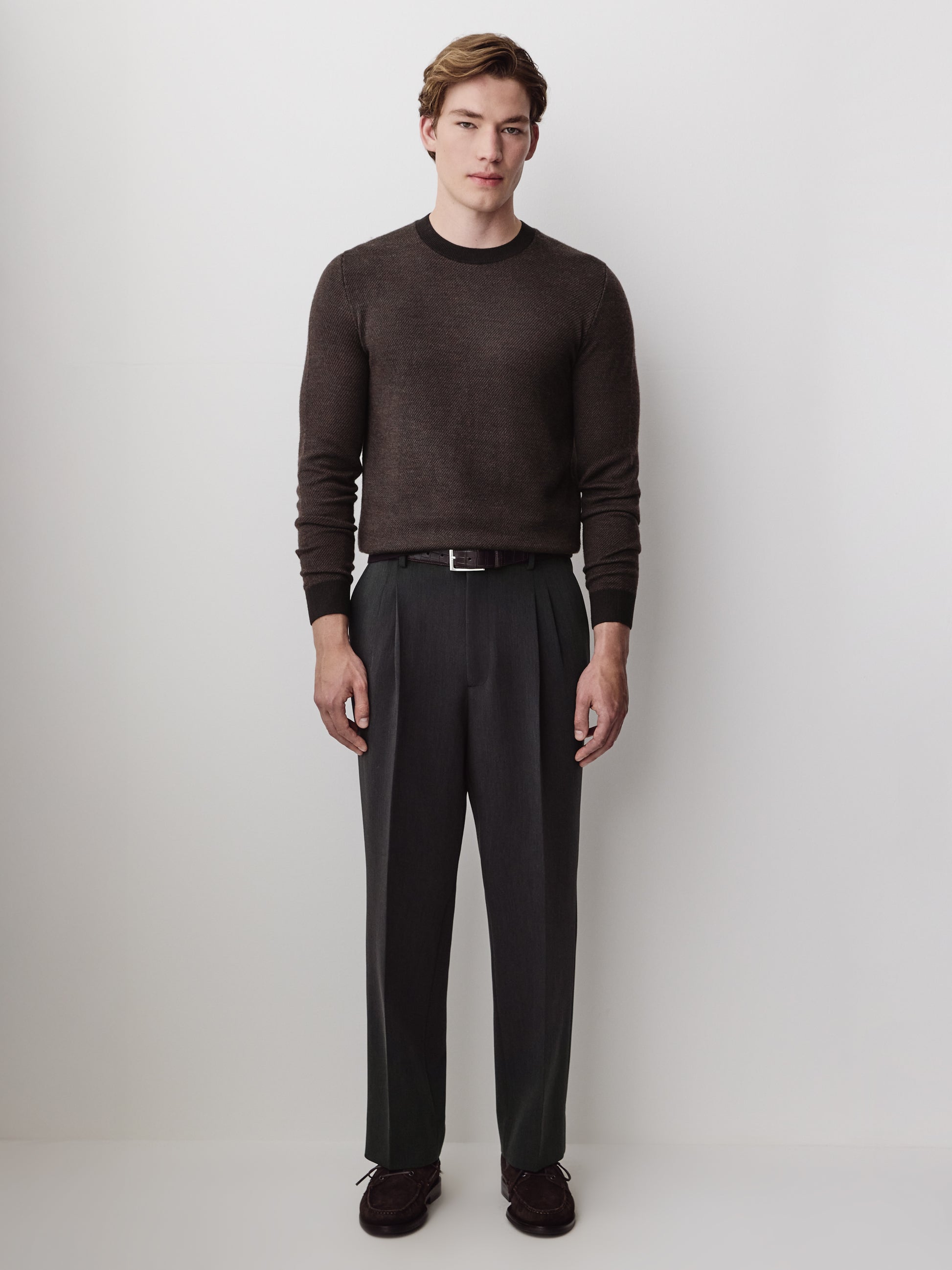Mens Merino Wool Crewneck Sweater