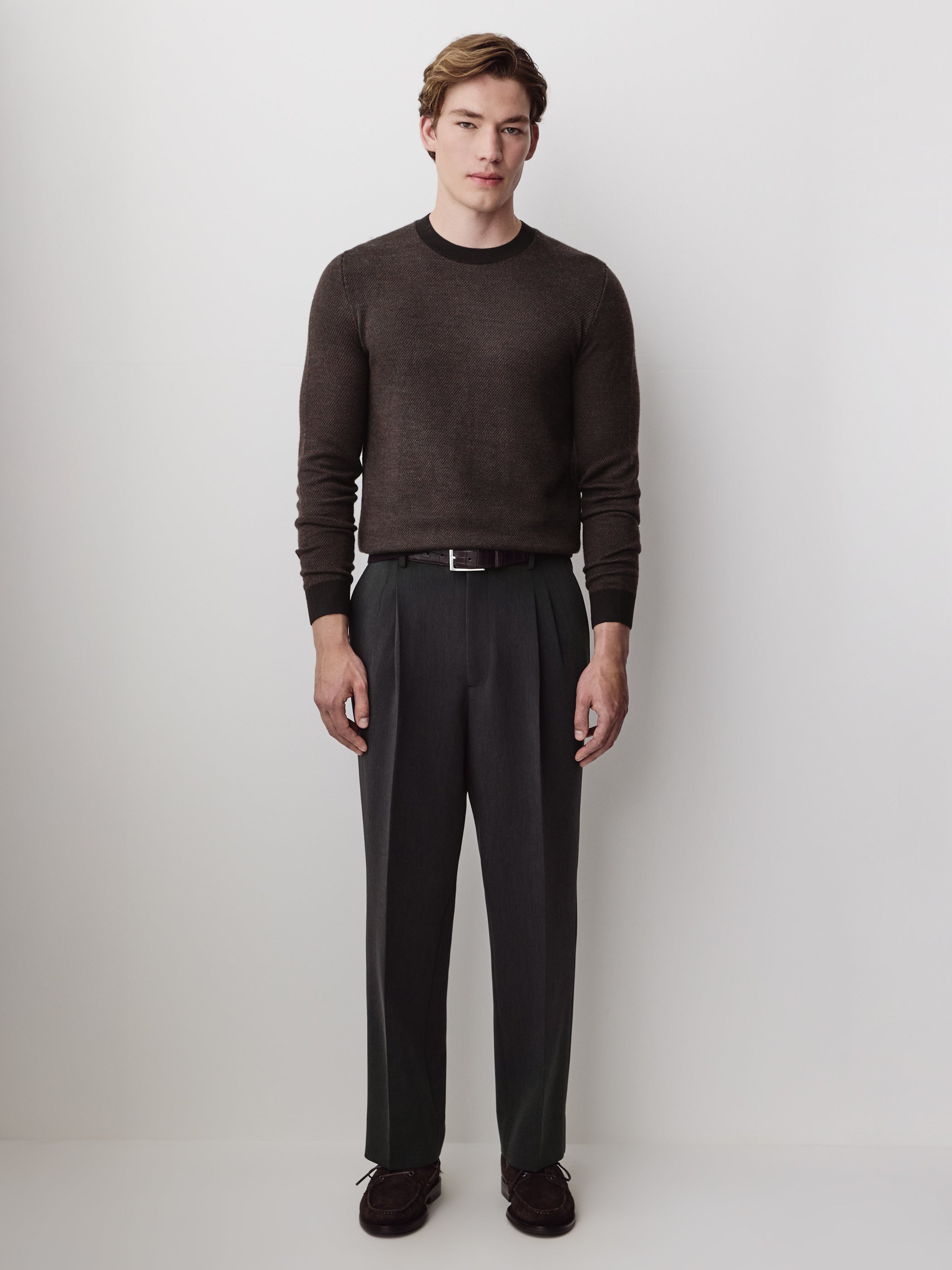 Mens Merino Wool Crewneck Sweater