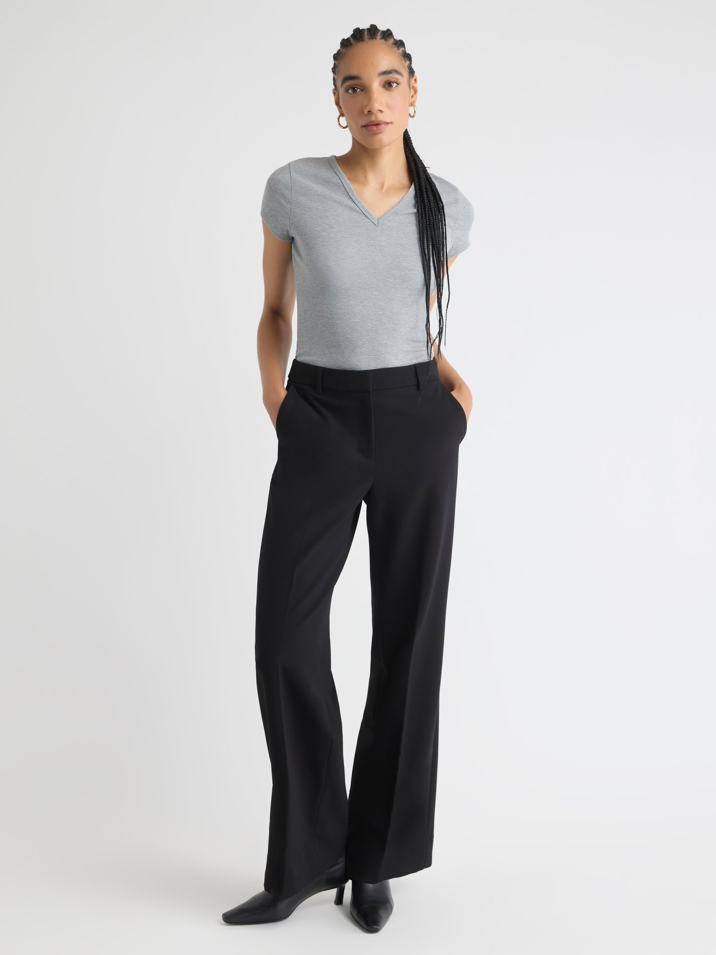 Mid-Rise Wide-Leg Heavy Twill Pant
