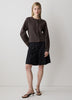 Knit Sweater Cardigan Sculpted Sleeve