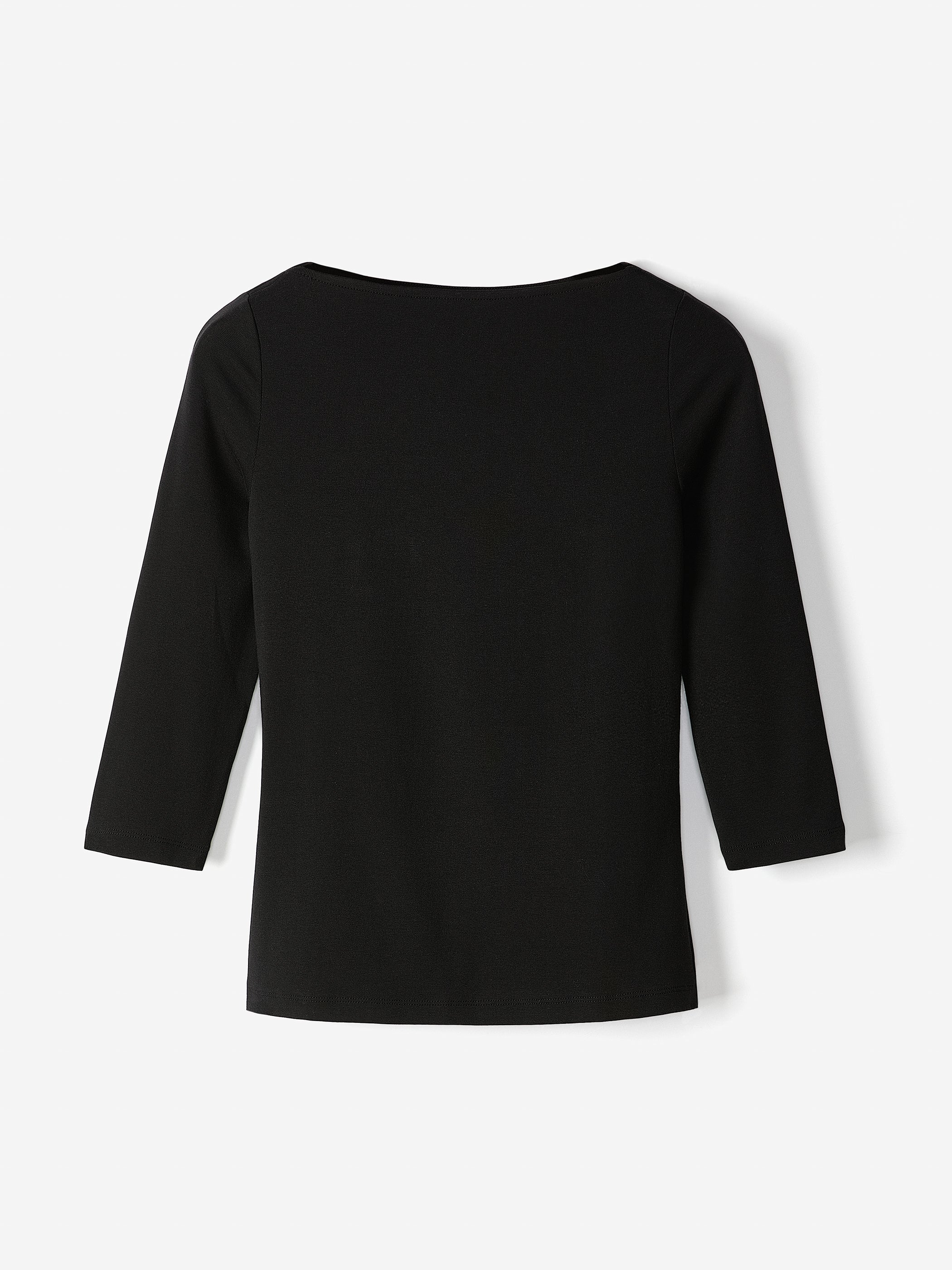 Women's Fitted 3/4 Sleeve Boat-Neck Ribbed Top – RW&CO