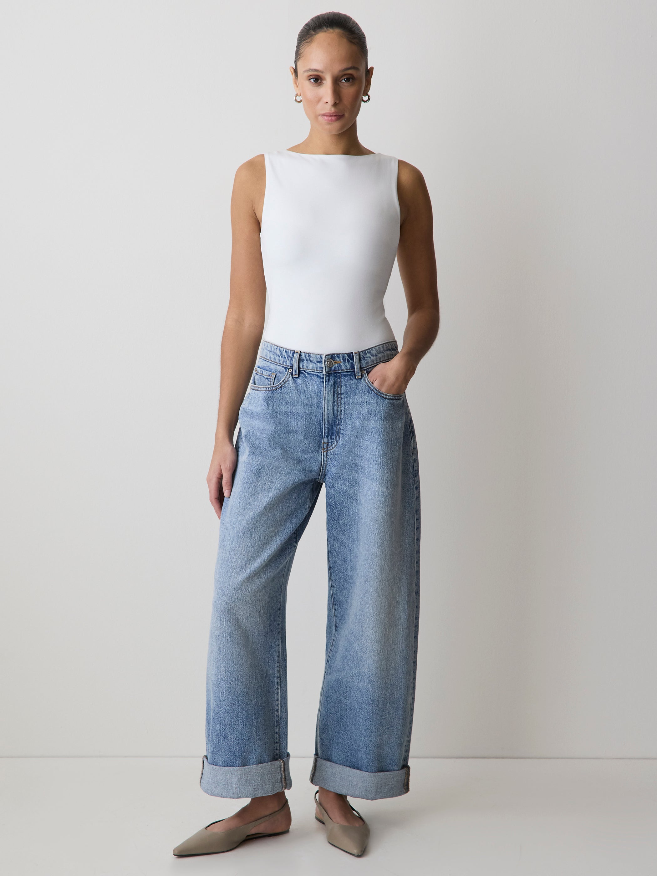 Camisole à Col Bateau en Coton Biologique