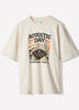 Oversized Short-Sleeve Crew-Neck Tee with Print