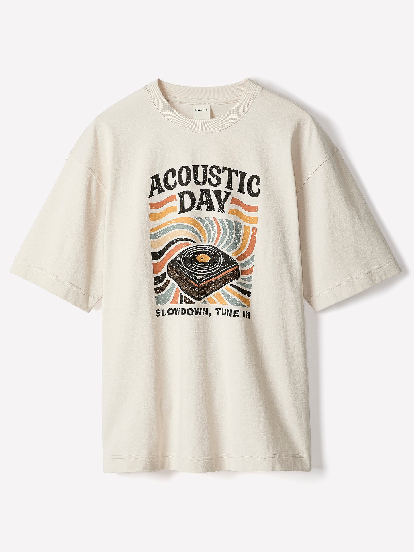 Oversized Short-Sleeve Crew-Neck Tee with Print