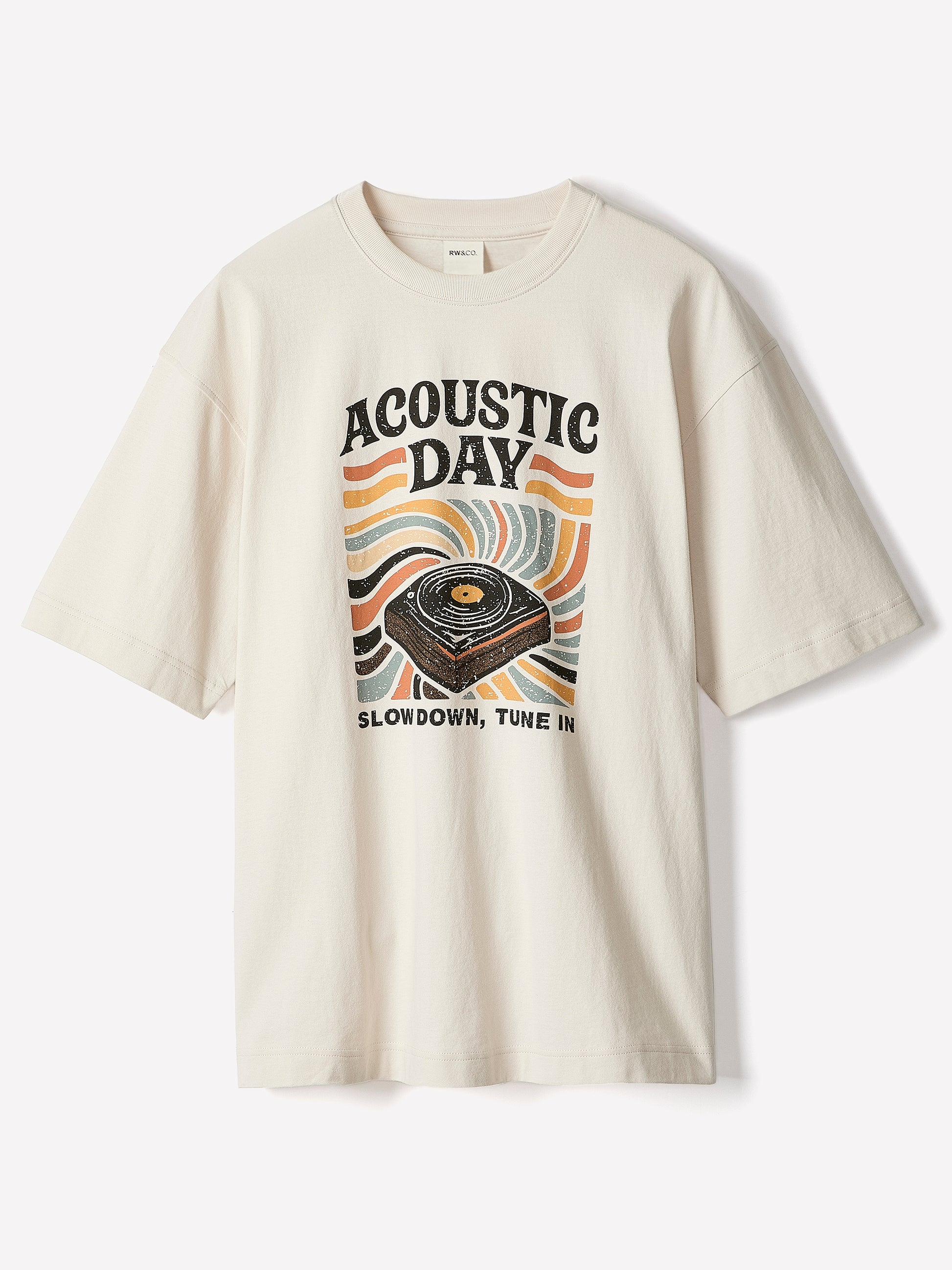Oversized Short-Sleeve Crew-Neck Tee with Print