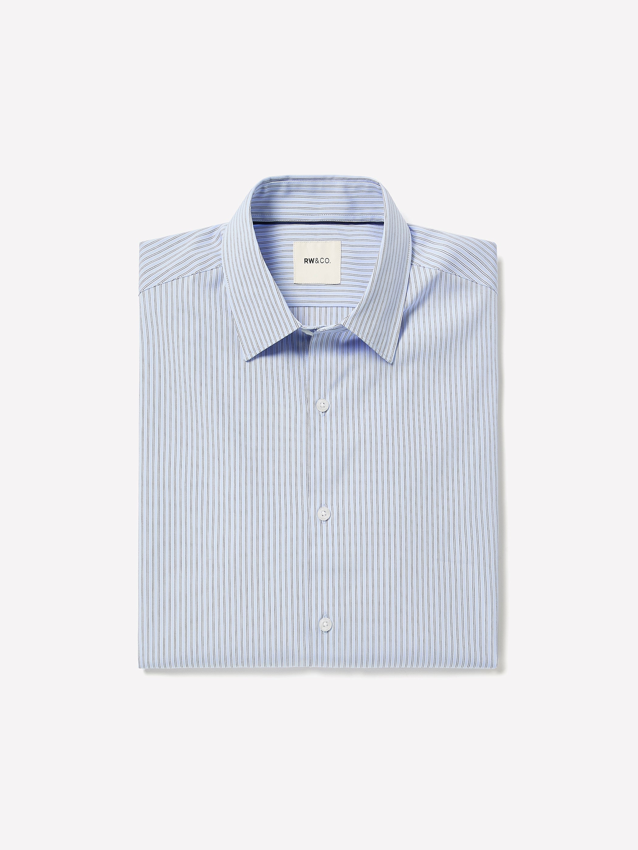 Striped Oxford-Blue Tailored-Fit Shirt