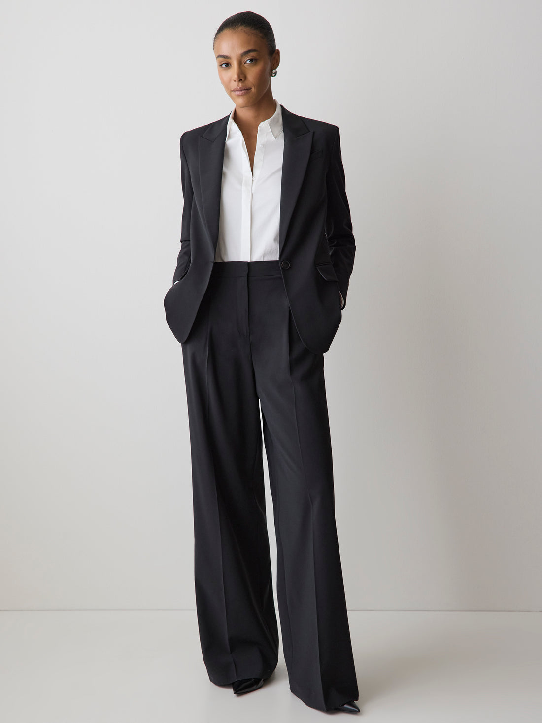 Women's High-Rise Wide-Leg Wool-Blend Pants – RW&CO