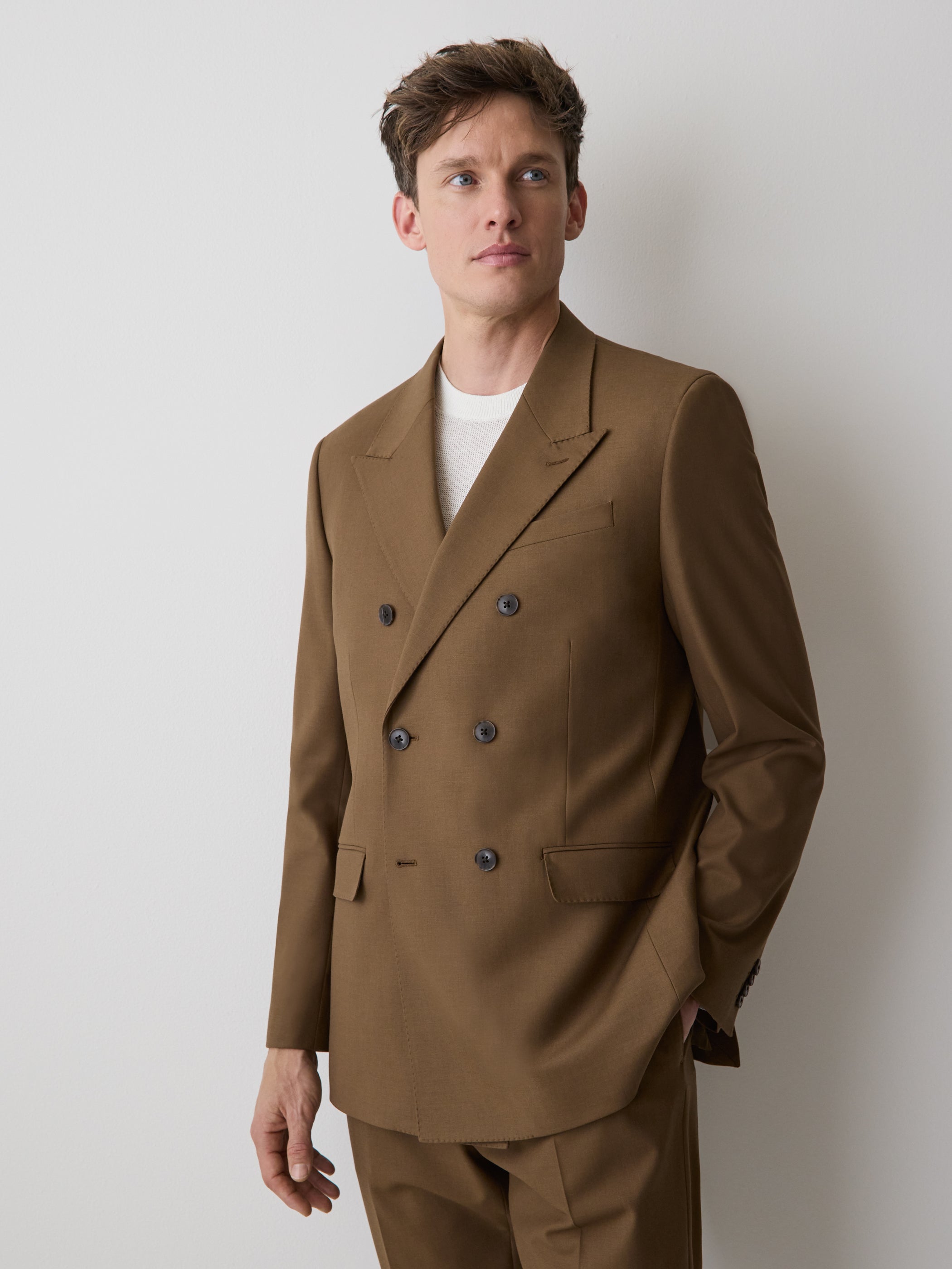 Woven Wool Blend Mens Blazer