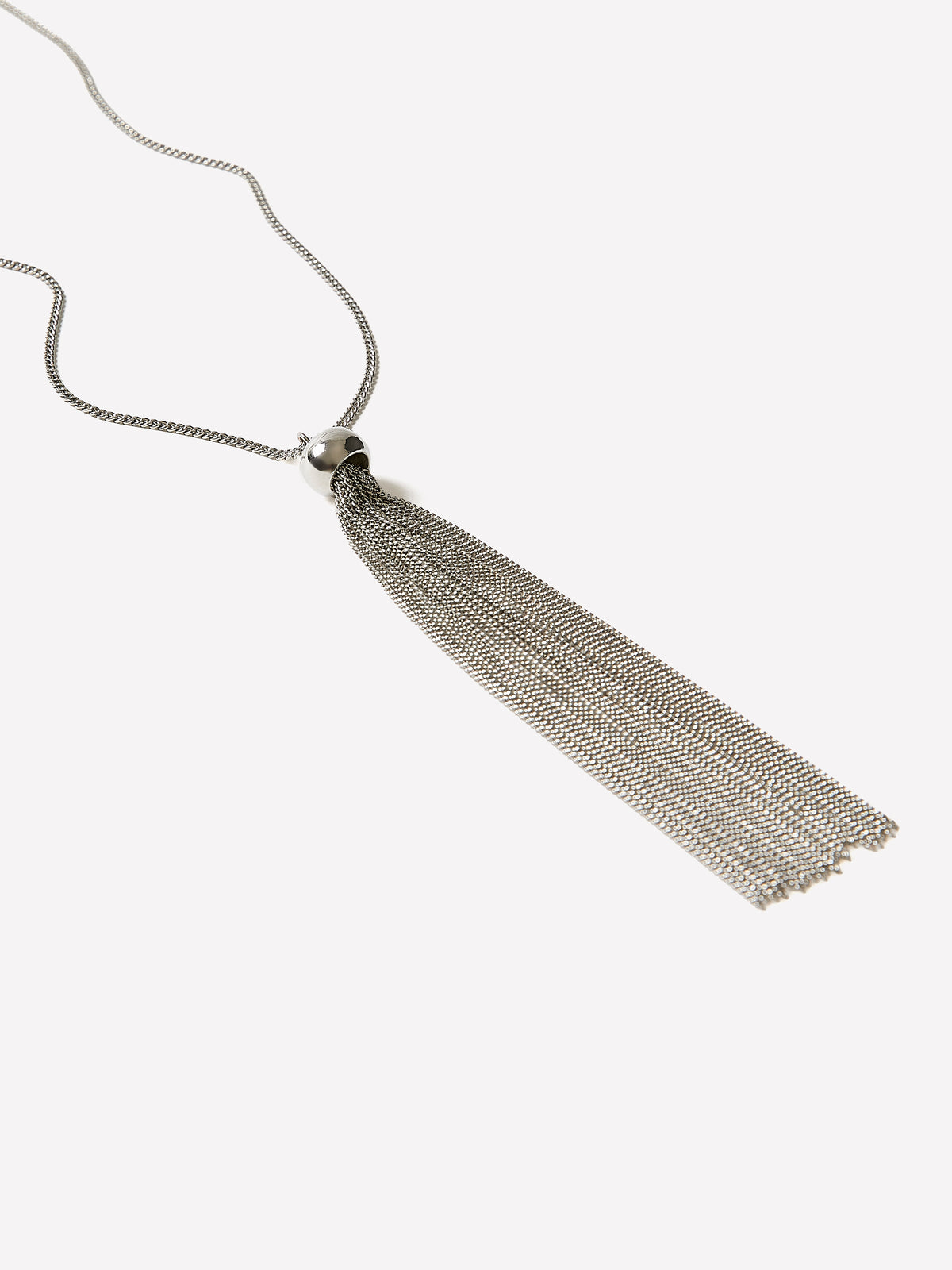 Long Metal Fringe Necklace