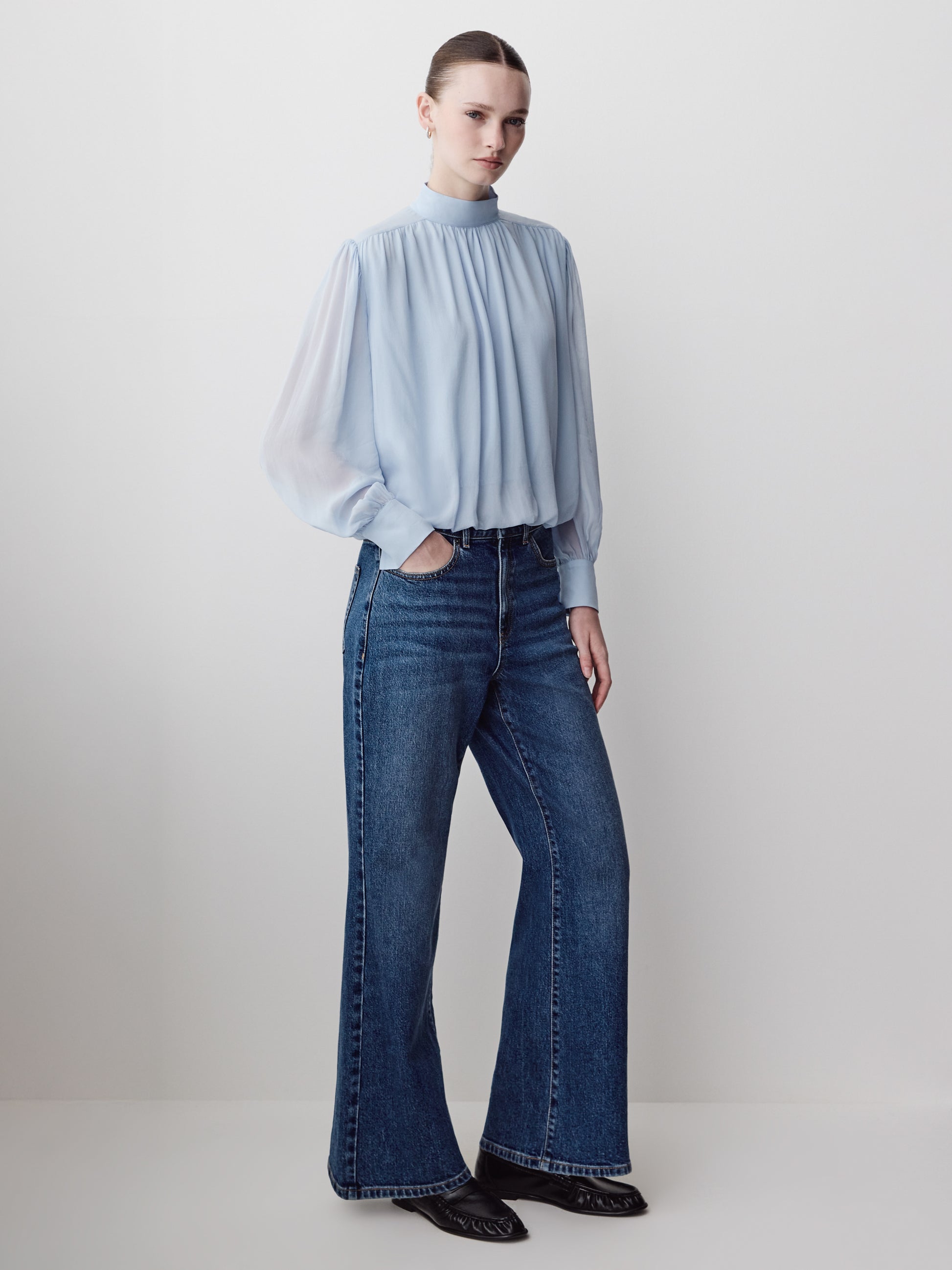Woven Viscose Long Sleeve Blouse
