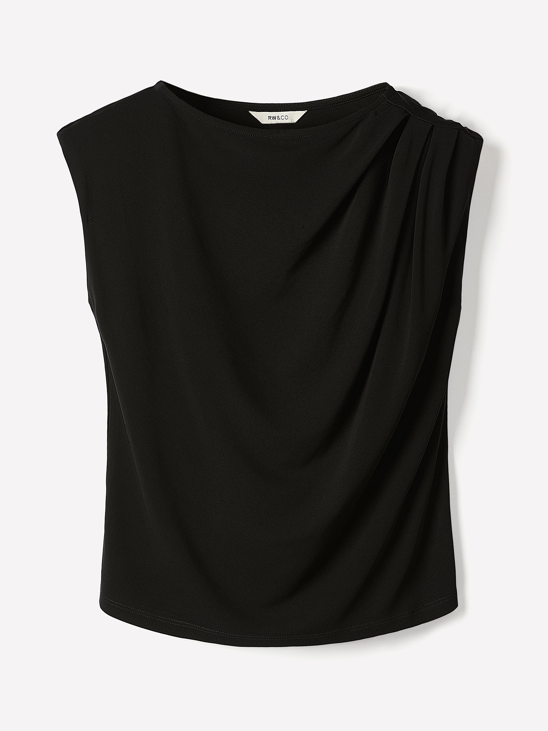 Women's Extended-Sleeve Boat-Neck Top with Pleated Details – RW&CO