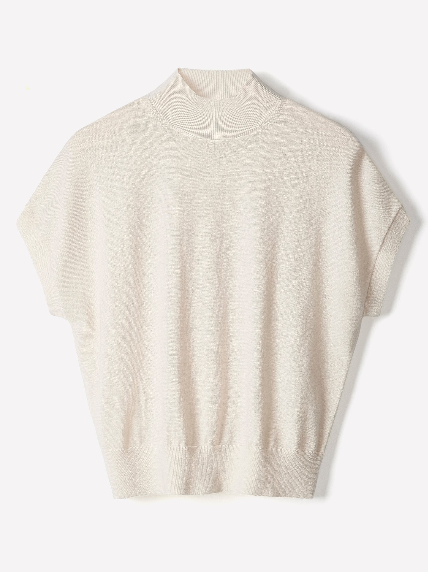 Knit Sweater Extra Fine Merino Wool Mock Neck