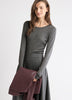 Wool-Blend Scoop-Neck Long-Sleeve Top