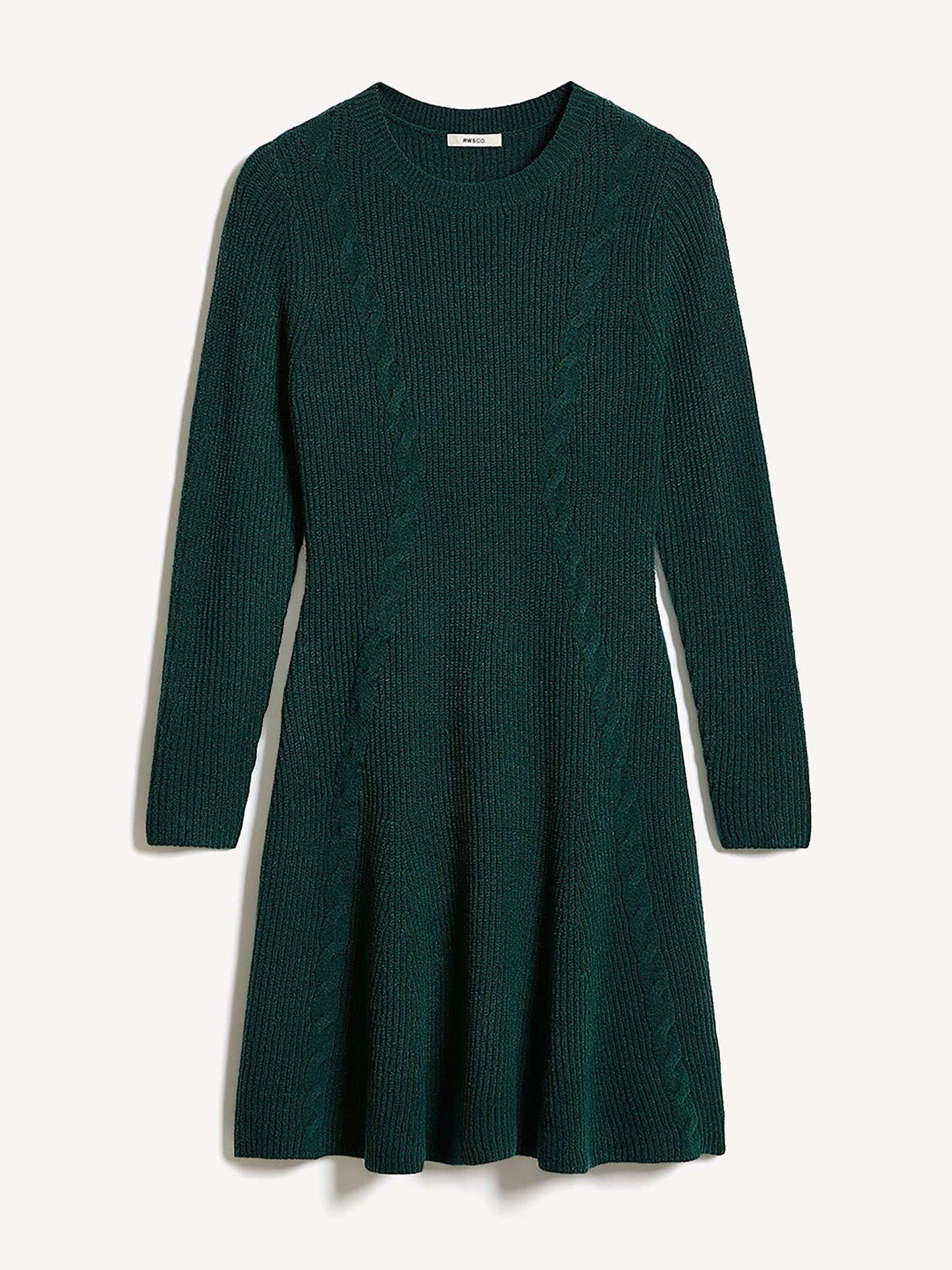 Long-Sleeve Crew-Neck Mini Sweater Dress