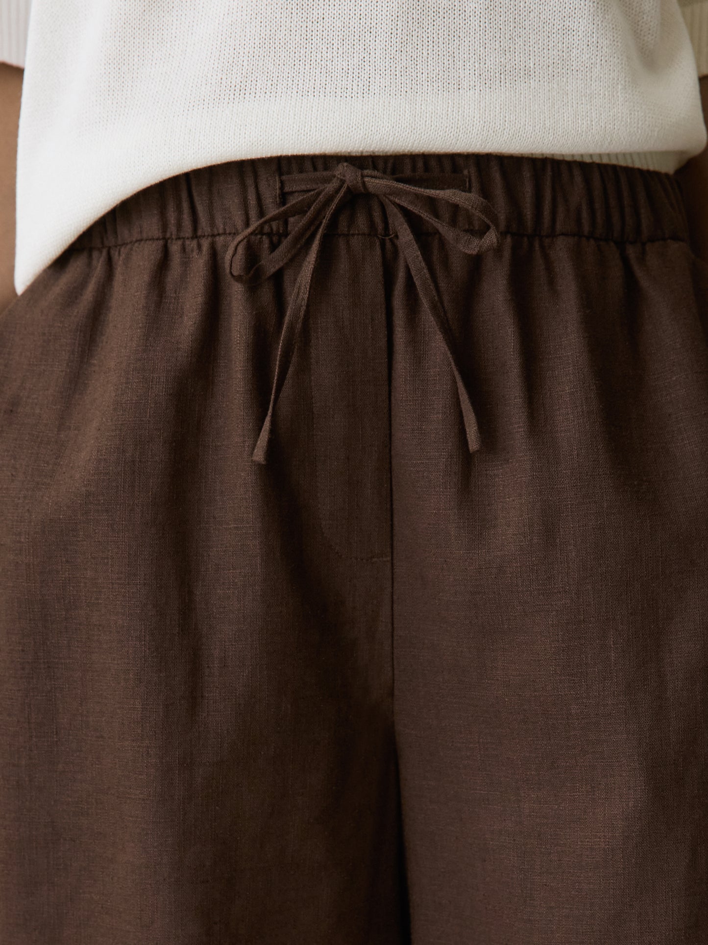 Linen-Blend Mid-Rise Pull-On Short