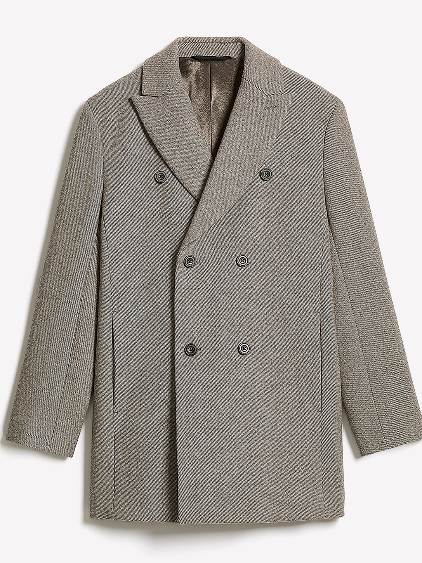 Short Double-Breasted Wool Coat