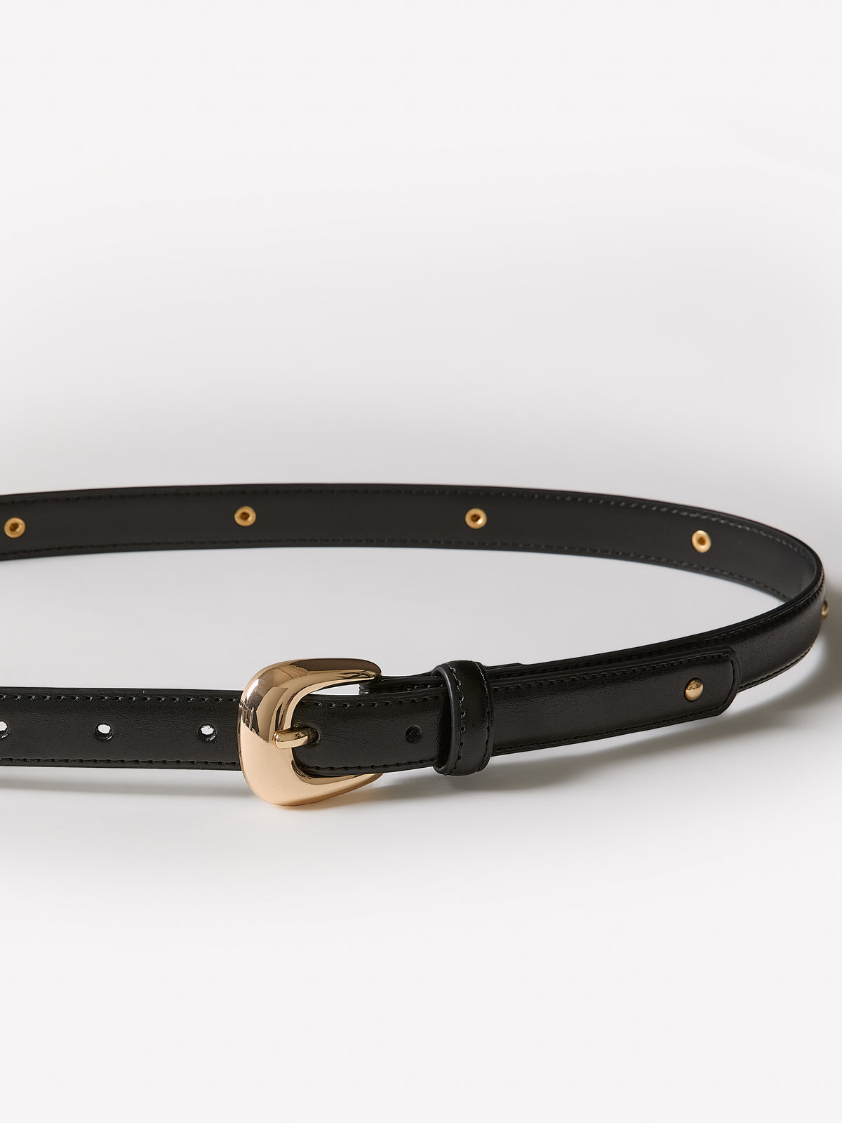 Skinny Leather Studded Belt