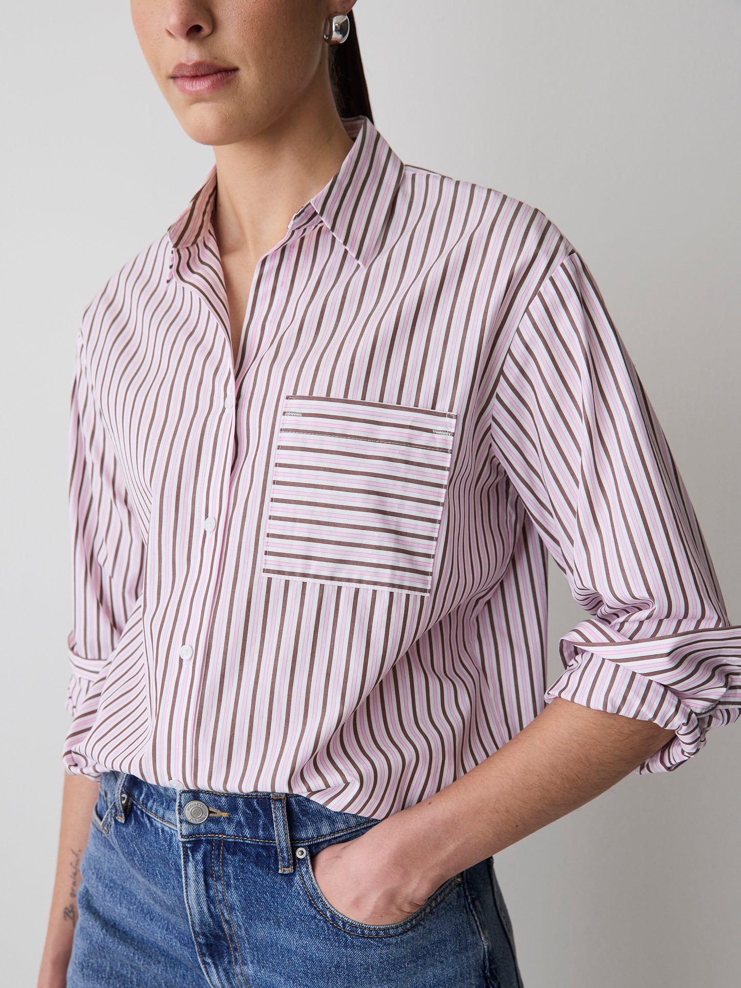Striped Long-Sleeve Poplin Shirt
