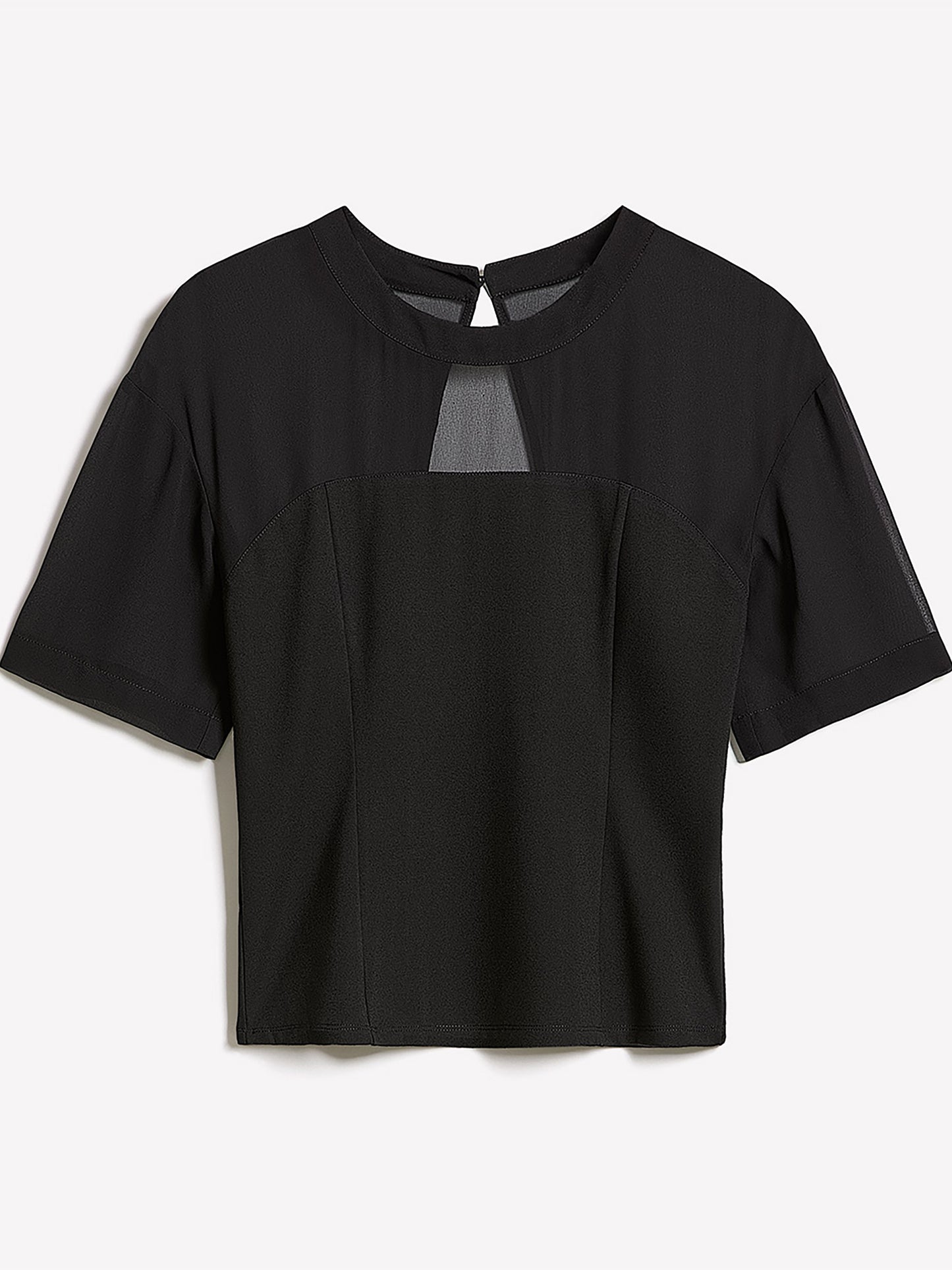 Short-Sleeve Crew-Neck T-Shirt with Cut-Out Back