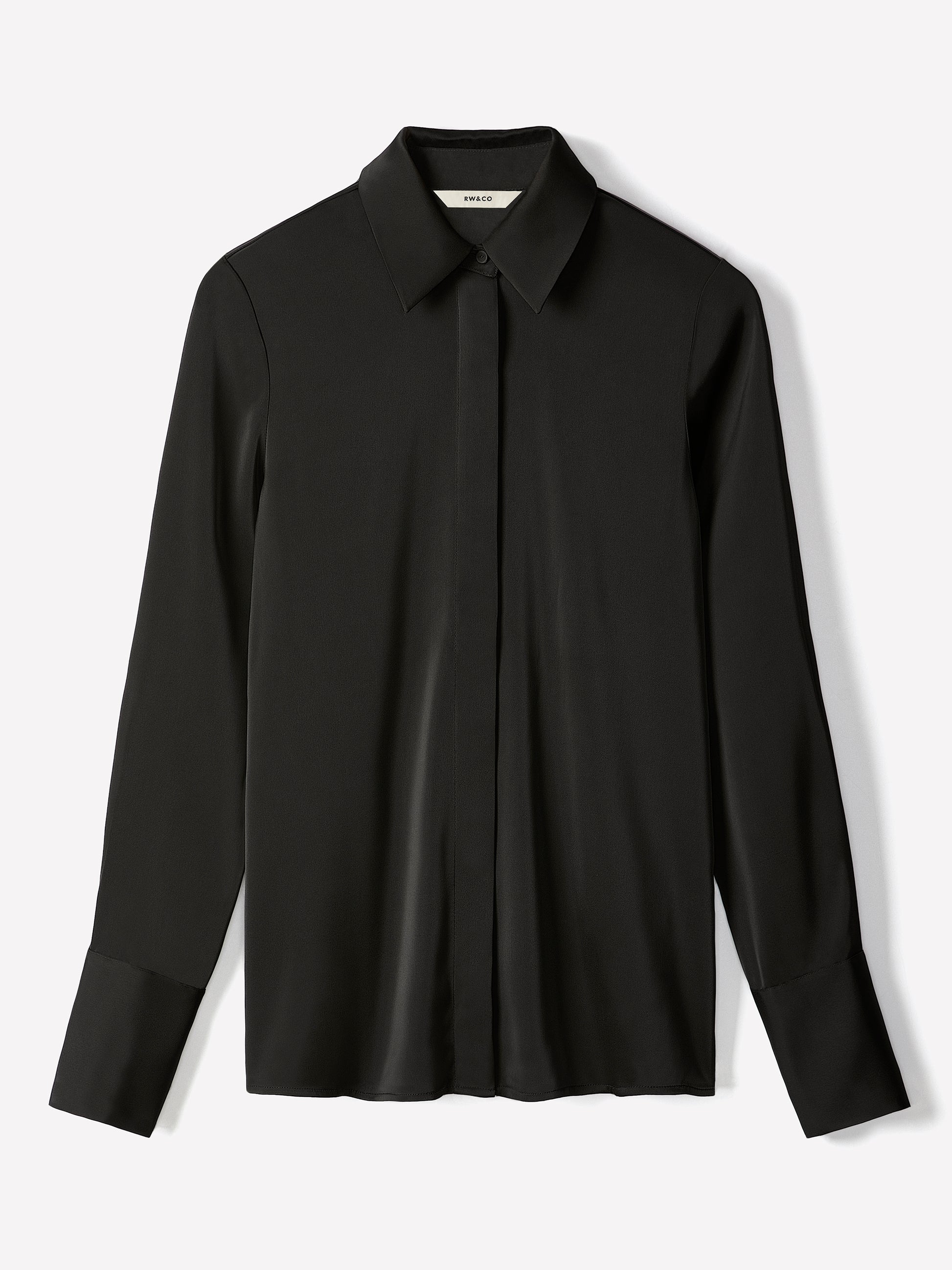 Woven Satin Long Sleeve Shirt
