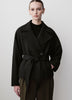Woven Double Breasted Short Trench Coat