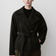 Woven Double Breasted Short Trench Coat