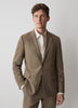 Slim-Fit Dark Beige Suit Blazer