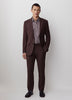 Slim Fit Woven Burgundy Pant