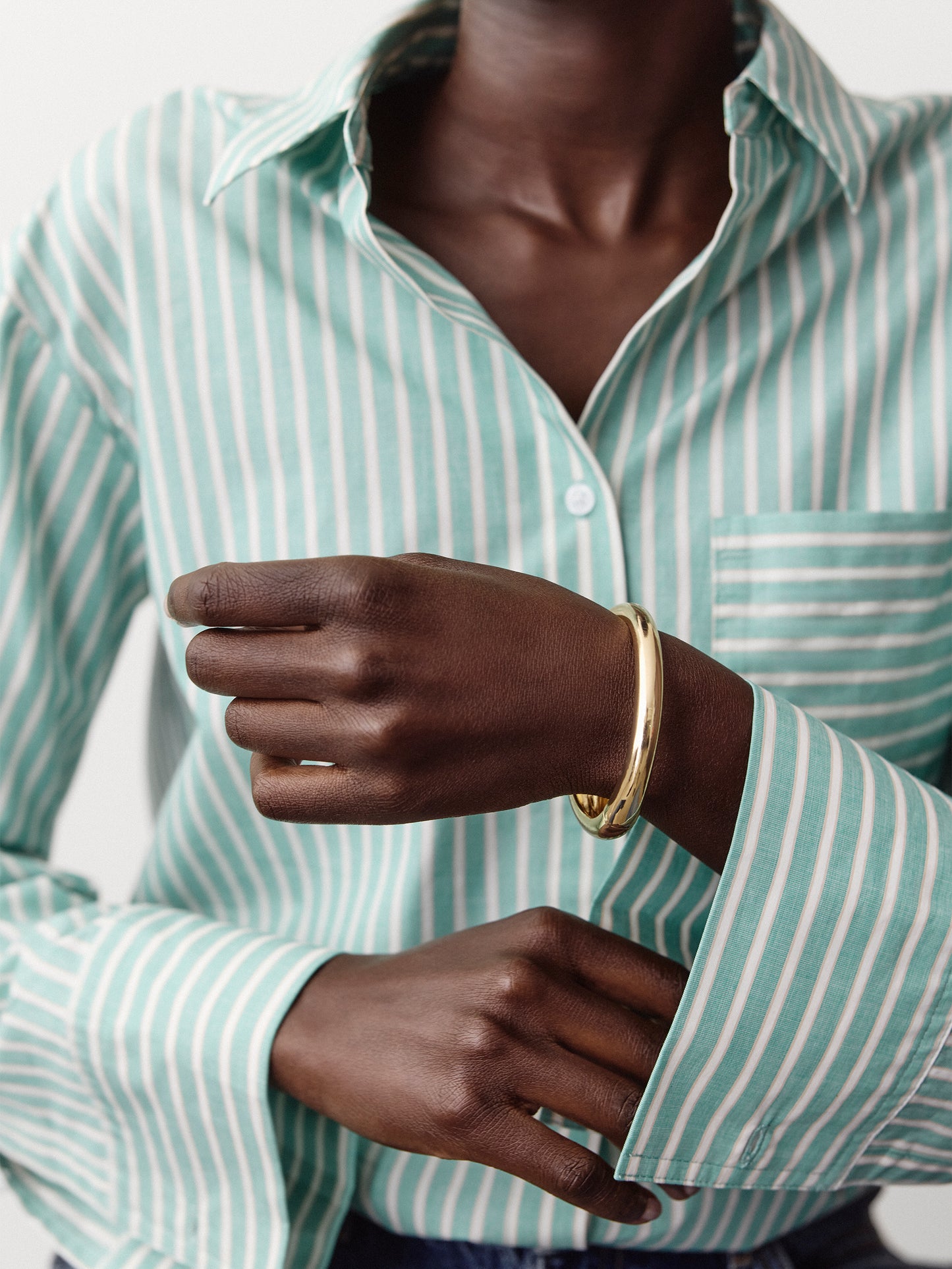 Striped Long-Sleeve Poplin Shirt