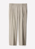 Straight Fit Brushed Oat Pleated Pants