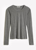 Wool-Blend Scoop-Neck Long-Sleeve Top