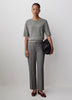 Black Mid-Rise Straight-Leg Cropped Pant