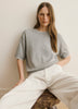 Wool-Blend Short-Sleeve Crew-Neck Sweater