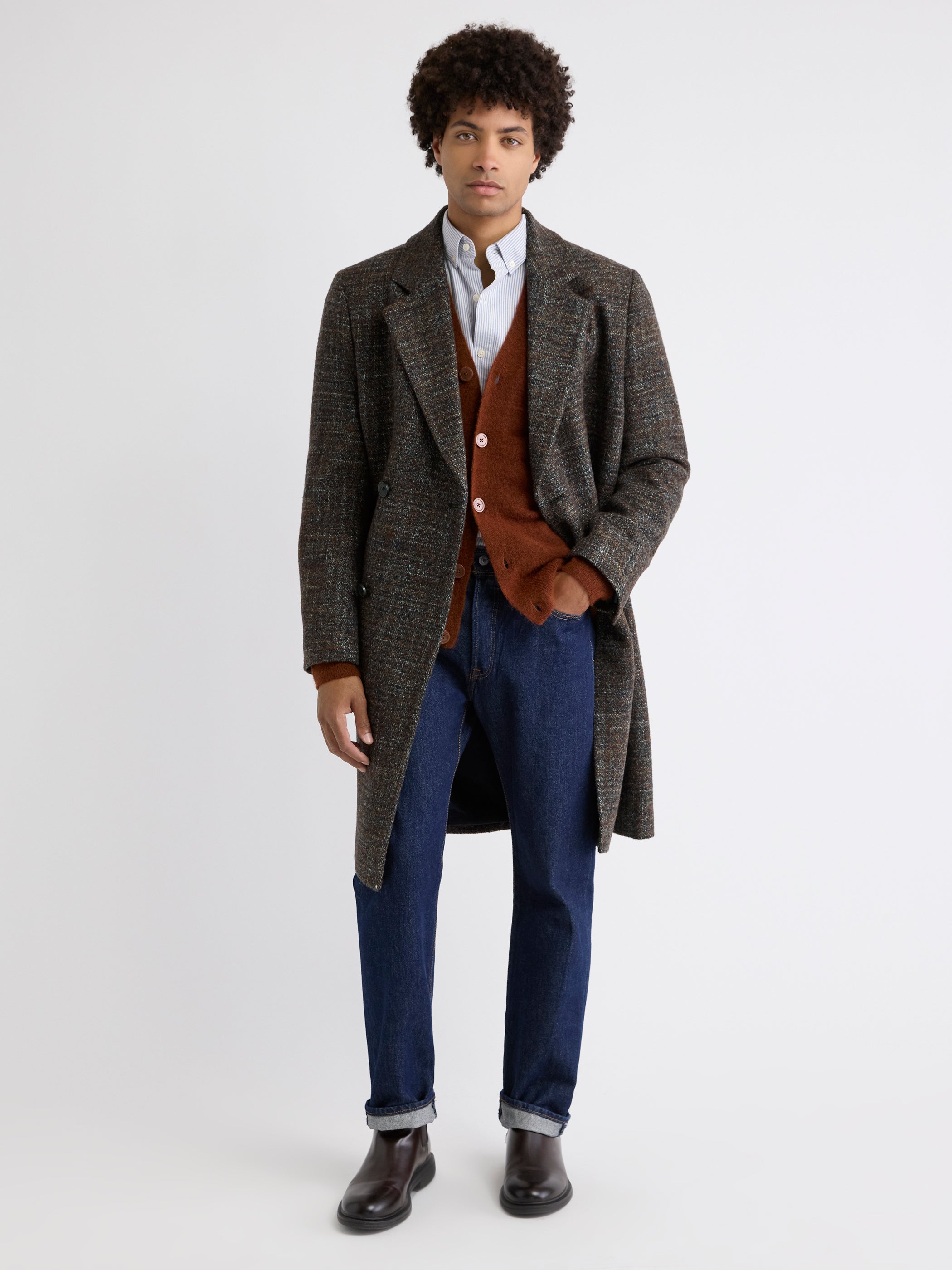 Alpaca-Blend Grandpa Cardigan