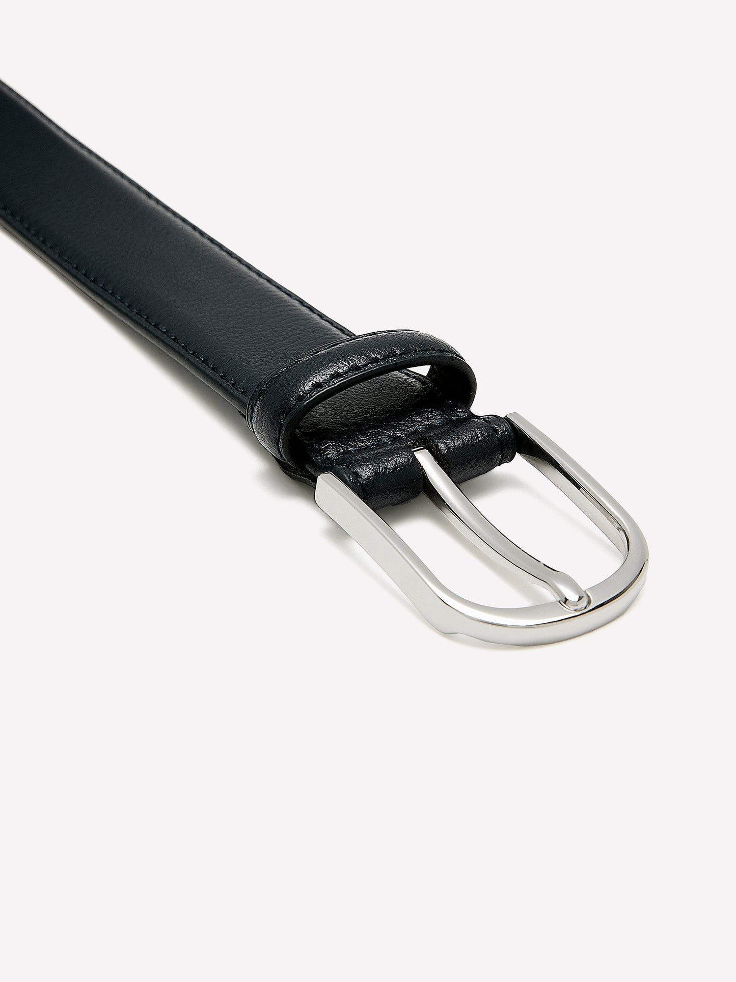 Dressy Leather Belt with Round Buckle