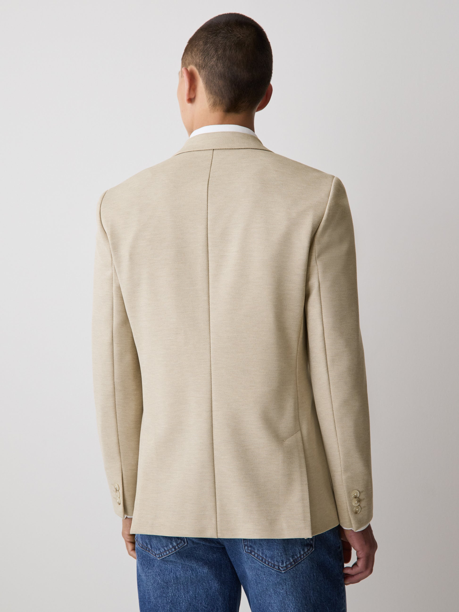 Slim Fit Knit Blazer