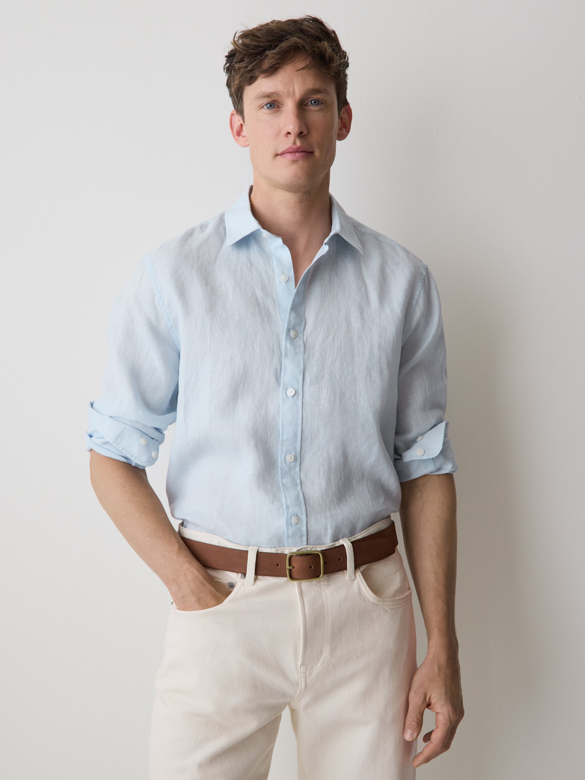 Long-Sleeve Linen Shirt