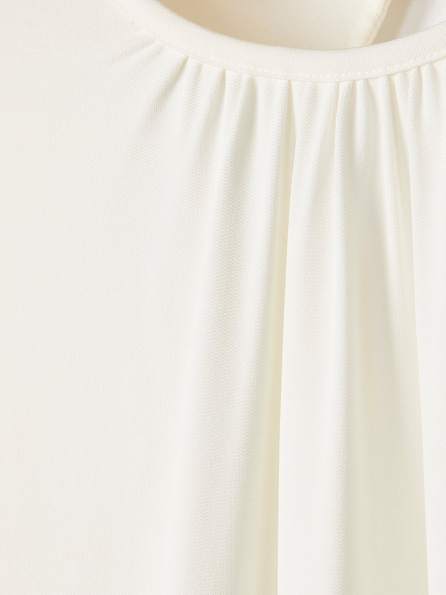 Long-Sleeve Top with Shirred Crew Neckline