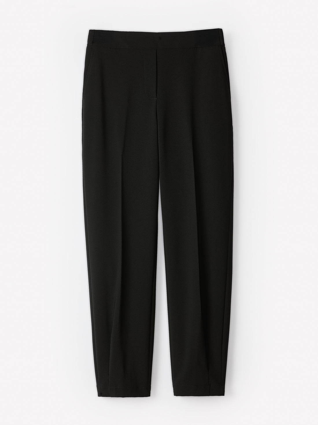 Black Mid-Rise Tapered-Leg Flowy Jogger Pant