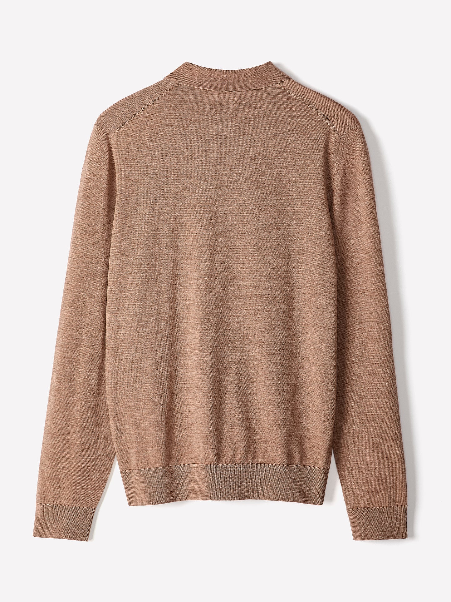 Merino Wool Knit Polo Sweater Long Sleeve