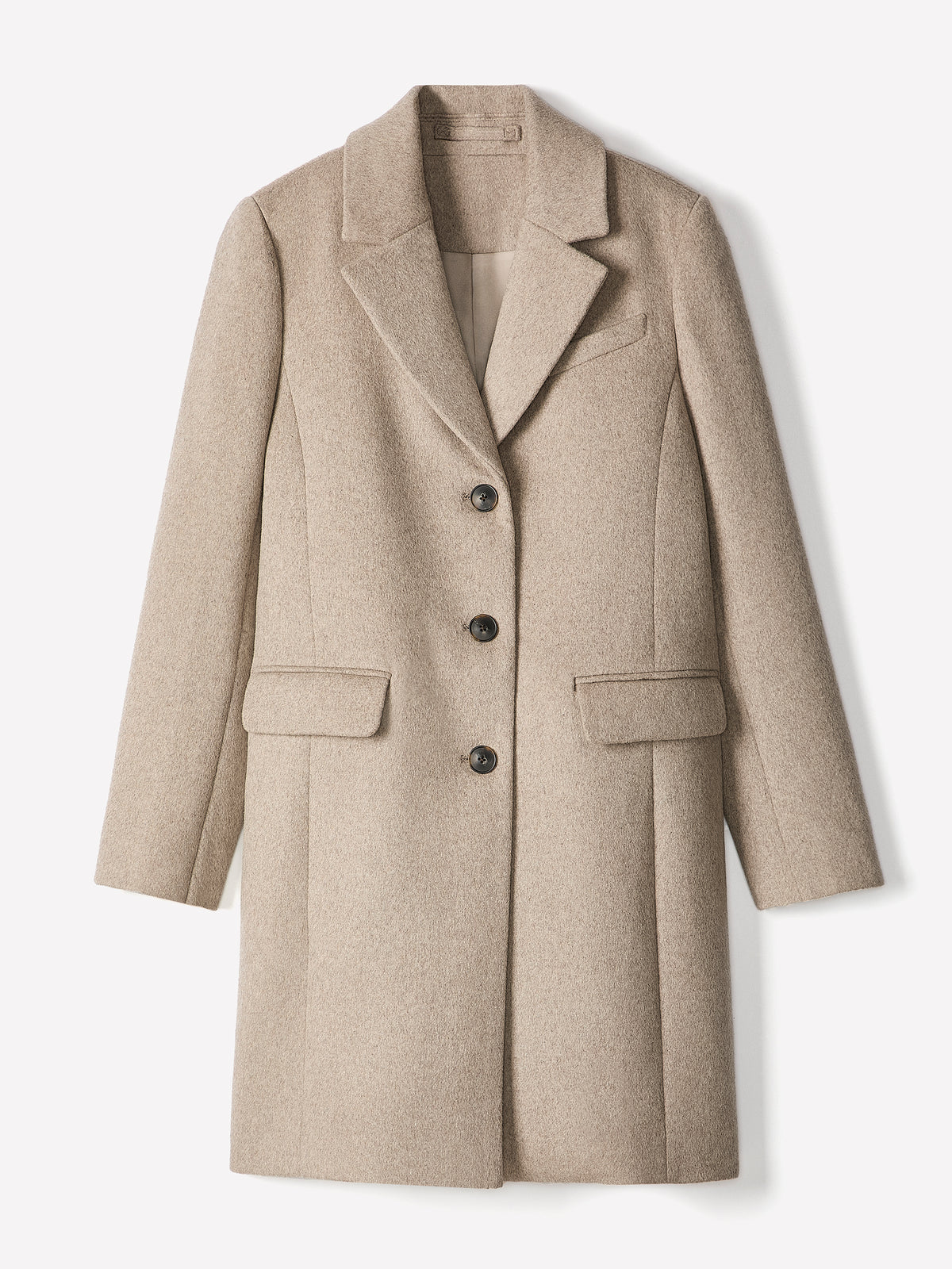 Classic Wool-Blend Three-Button Coat