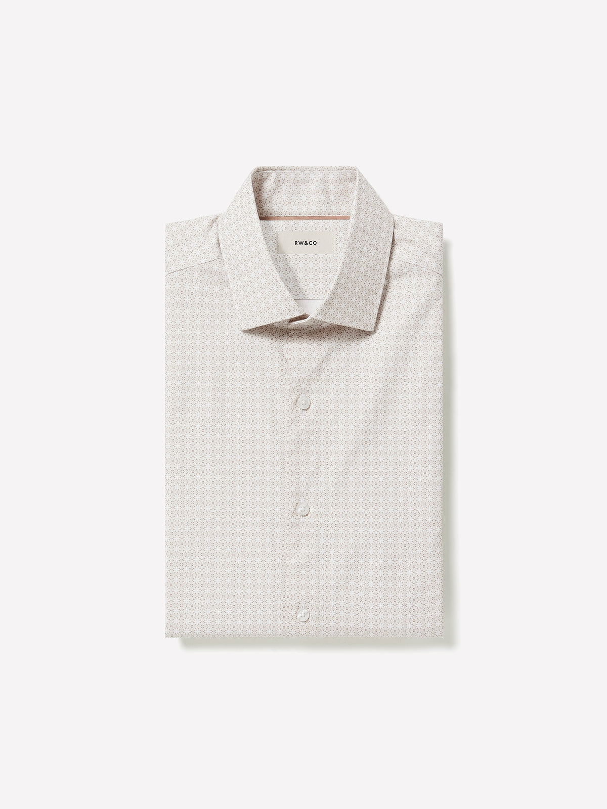 Tailored-Fit Dress Shirt with Geo Floral Pattern