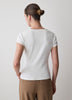 Short-Sleeve Crew-Neck Ribbed Basic Tee