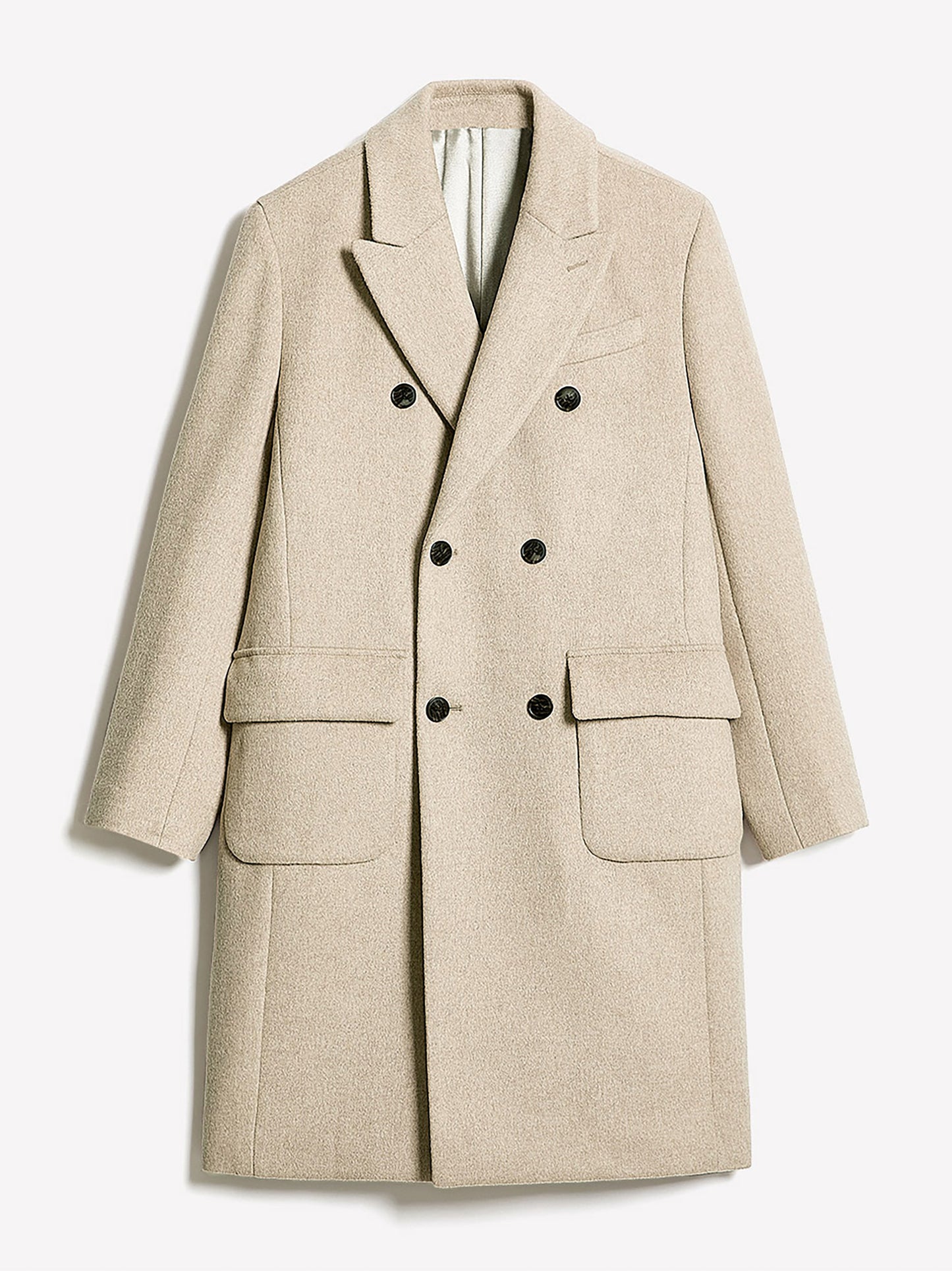 Classic Wool-Blend Coat with Tailored Collar