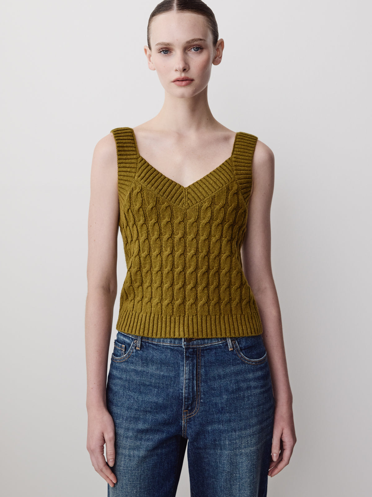 Knit Sweater Vest Cable Camisole Blend