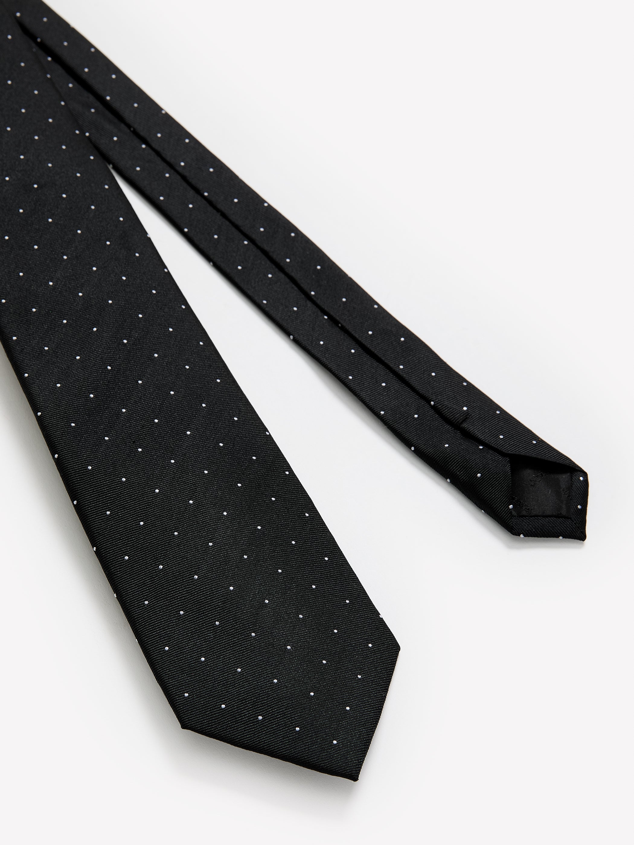Black Regular Tie with Micro Dots