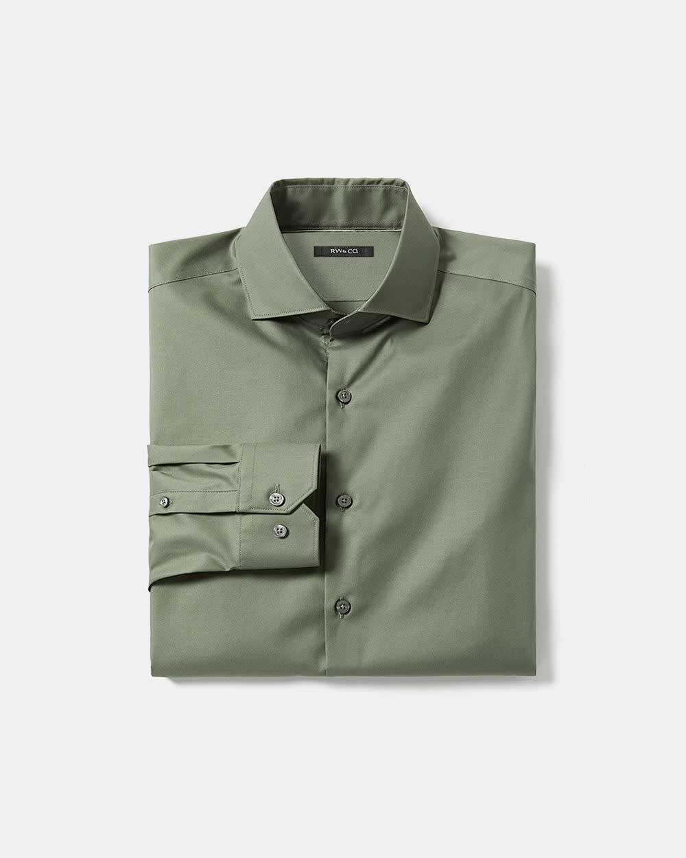 Slim-Fit Solid Sateen Dress Shirt | RW&CO. Slim-Fit Solid Sateen Dress Shirt | RW&CO.