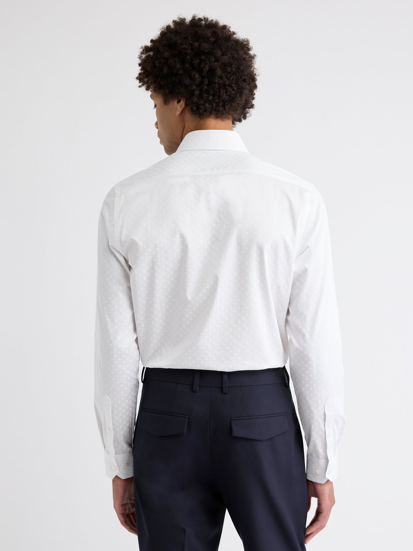 Chemise Habillée à Coupe Ajustée à Micro Imprimé Géométrique